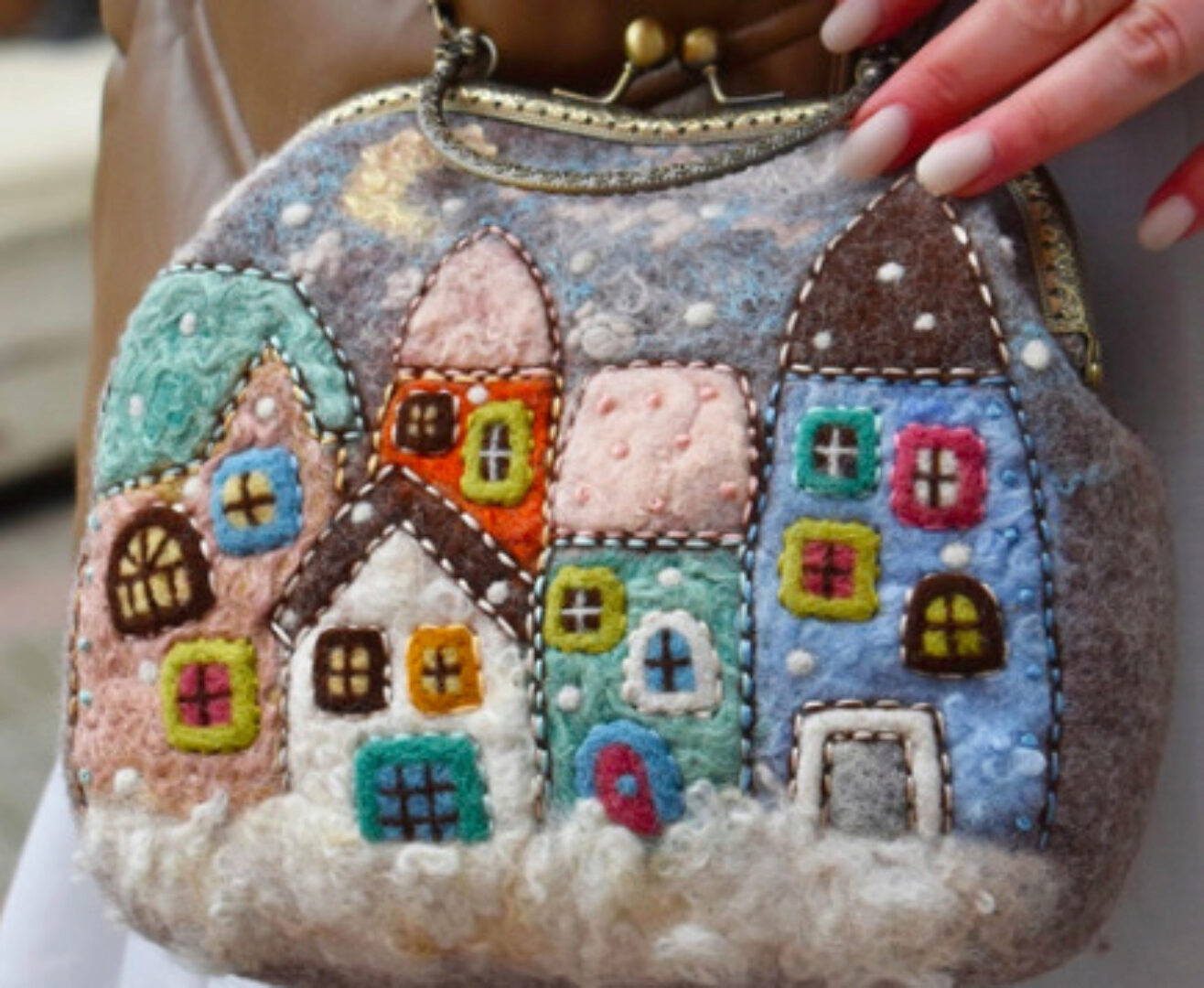 Мастер класс по изготовлению сумочки с домиками (Ольга Чекменева)