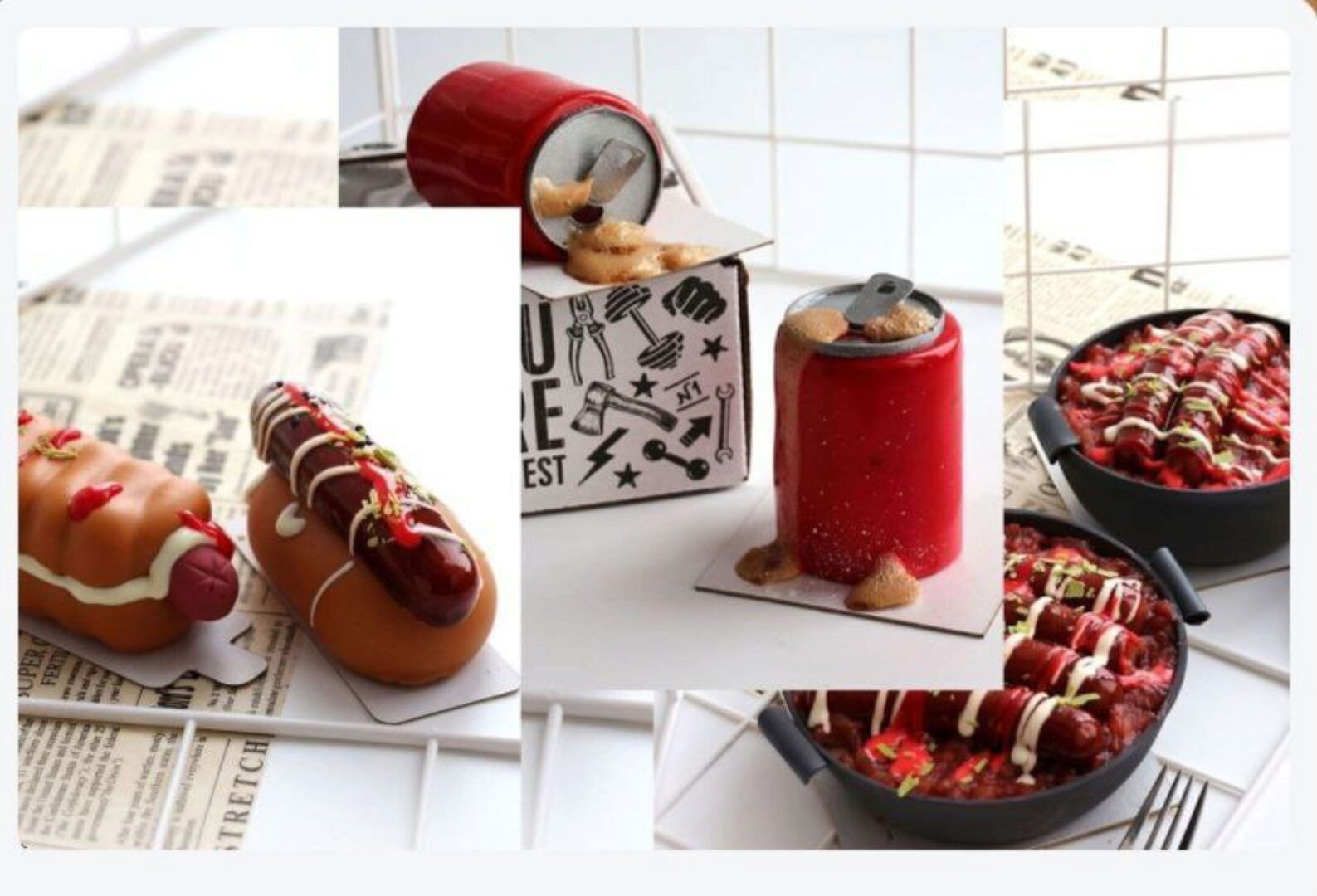 [Pani.Marzipany] Комбо двух уроков. Пирожное сосиски в тесте, 2 дизайна, бенто сотейник с сосисками + кола (Ксения Панько)