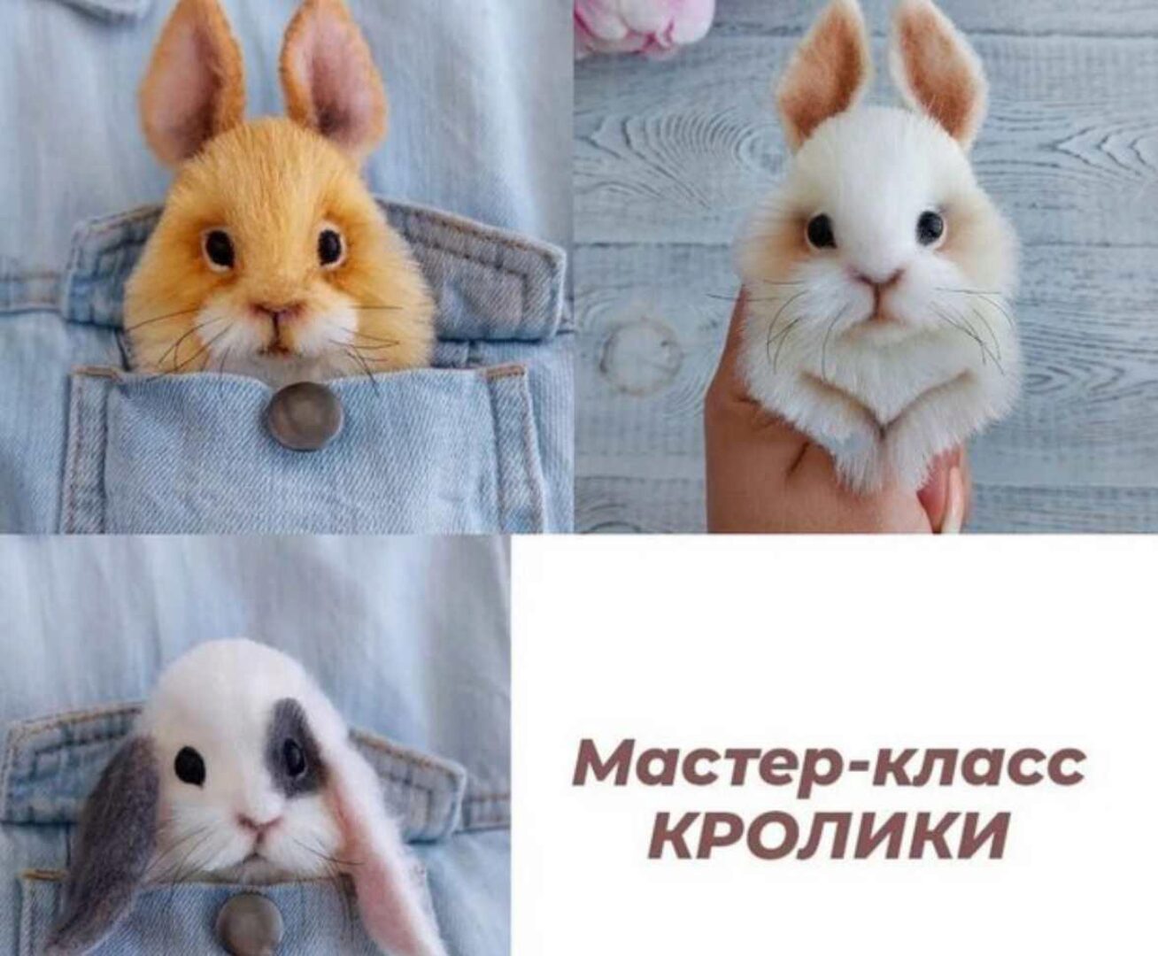 Варежки и броши Кролики (Марина Грубер)