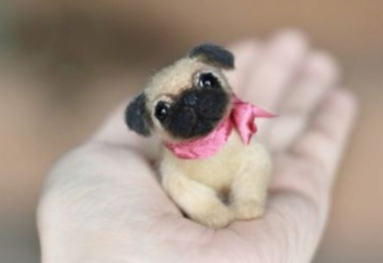 [TashasToys] Игрушка крючком Маленький мопс, мини мопс (Наташа Ковалева)