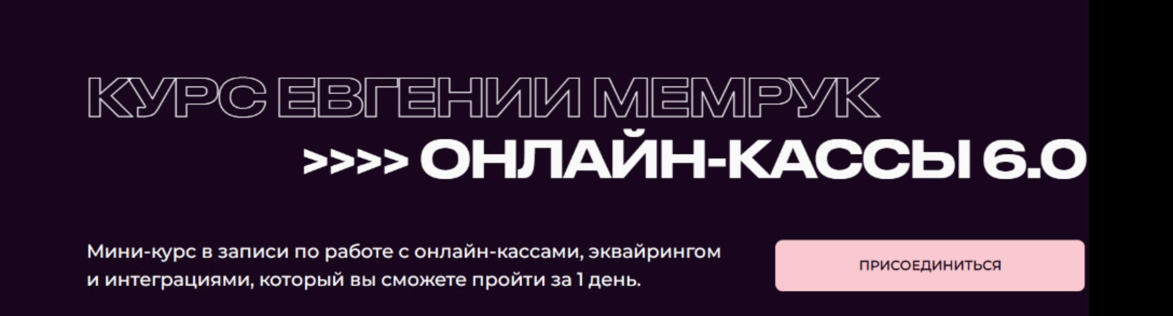 Онлайн-кассы 6.0. Тариф Теория + Практика (Евгения Мемрук)