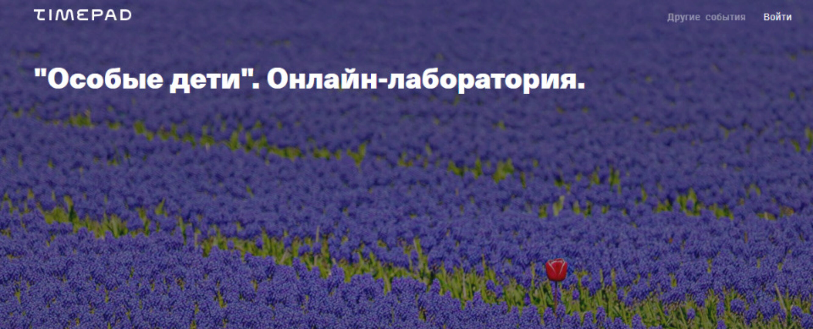 [Timepad] «Особые дети». Онлайн-лаборатория (Елена Веселаго)