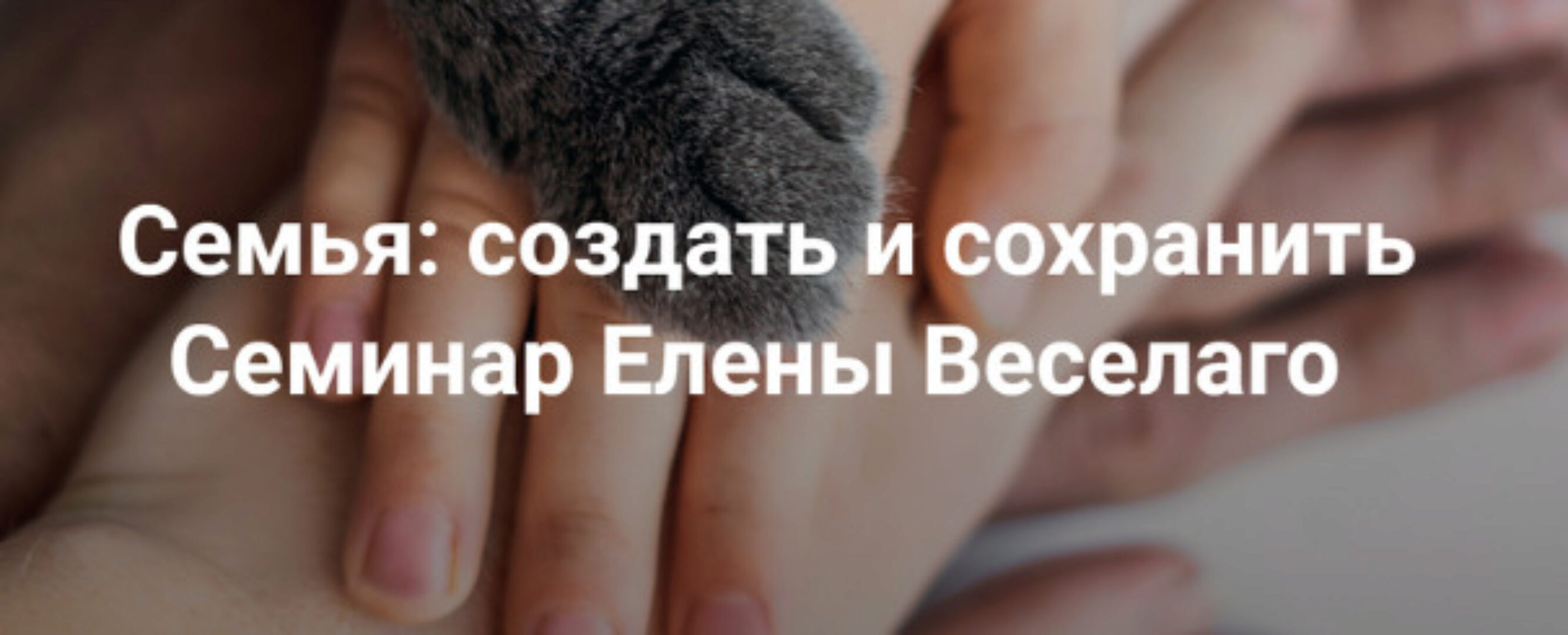 [Институт Открытого Поля] Семья: создать и сохранить (Елена Веселаго)