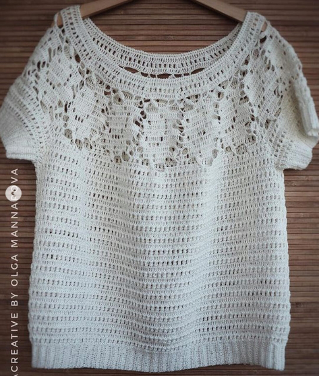 Летняя кофточка «Белые розы» крючком (aishacreative)