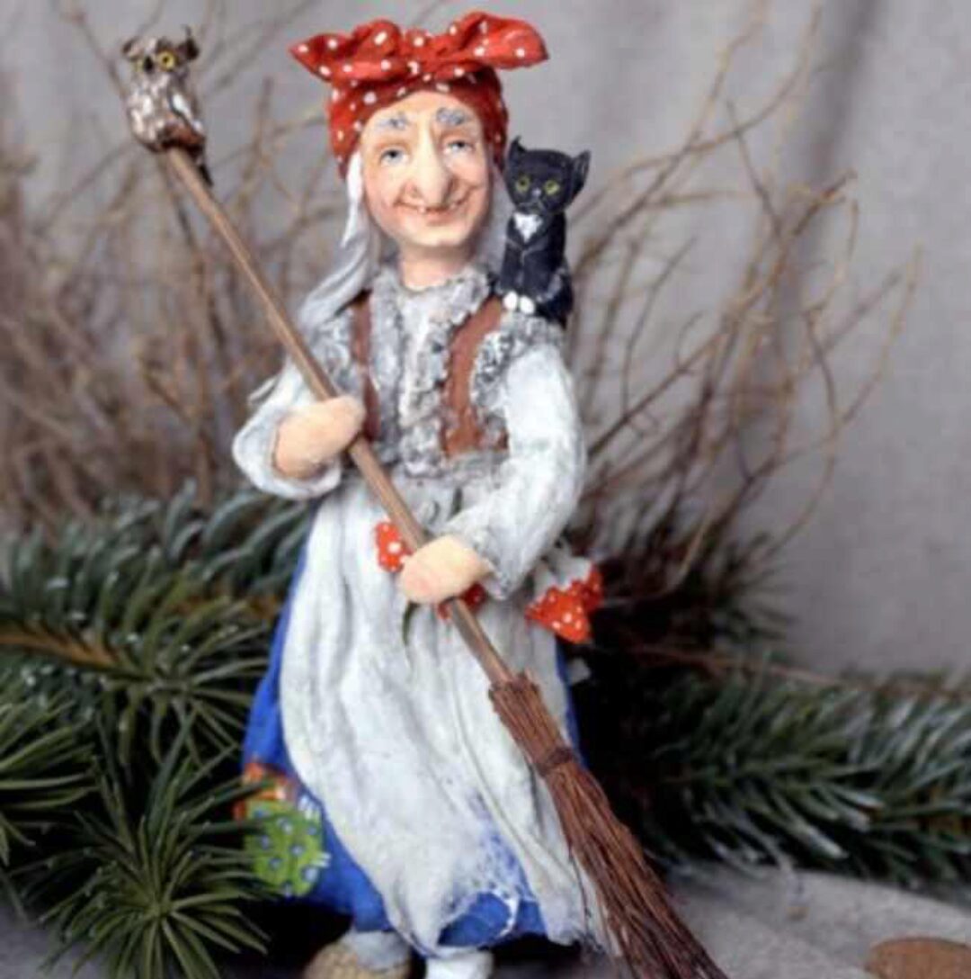 Видео мастер-класс по созданию игрушки из ваты  Бабулечка Яга  (Татьяна Броницкая)