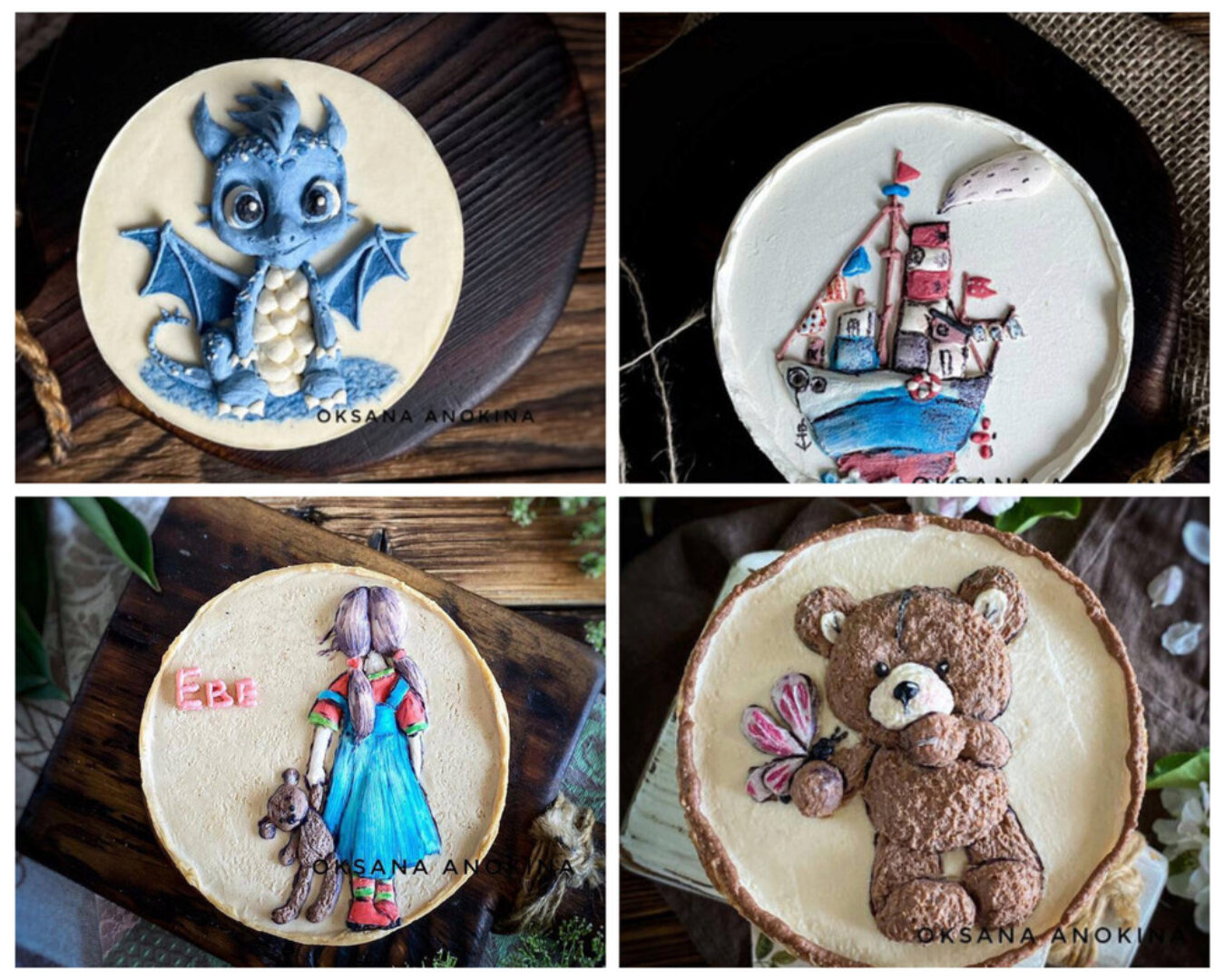 3D рисунки на торте из крема (Оксана Анокина)