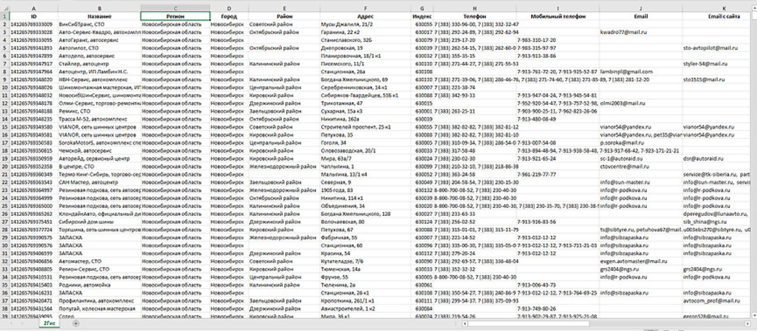 [parseronline] Полная база 2Gis. Май 2022