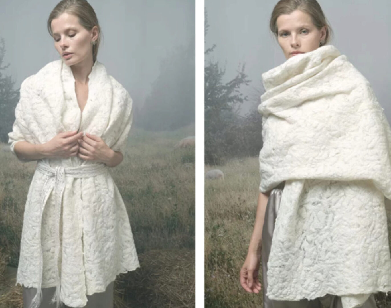 Технология замороженного войлока. Палантин (Наталья Островская)