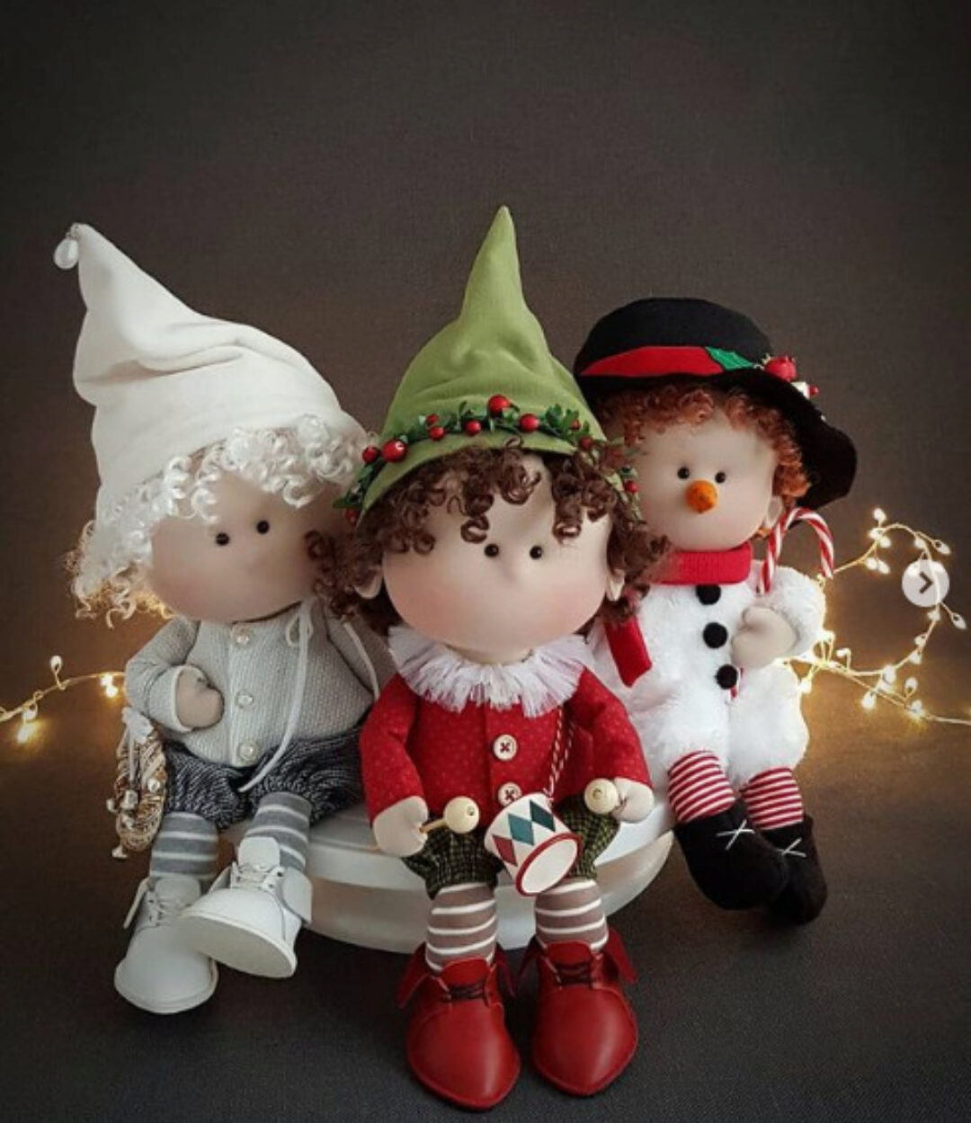 Новогодняя компания. Гномик. Рождественский ангелочек. Снеговичек (Елена Корунова)