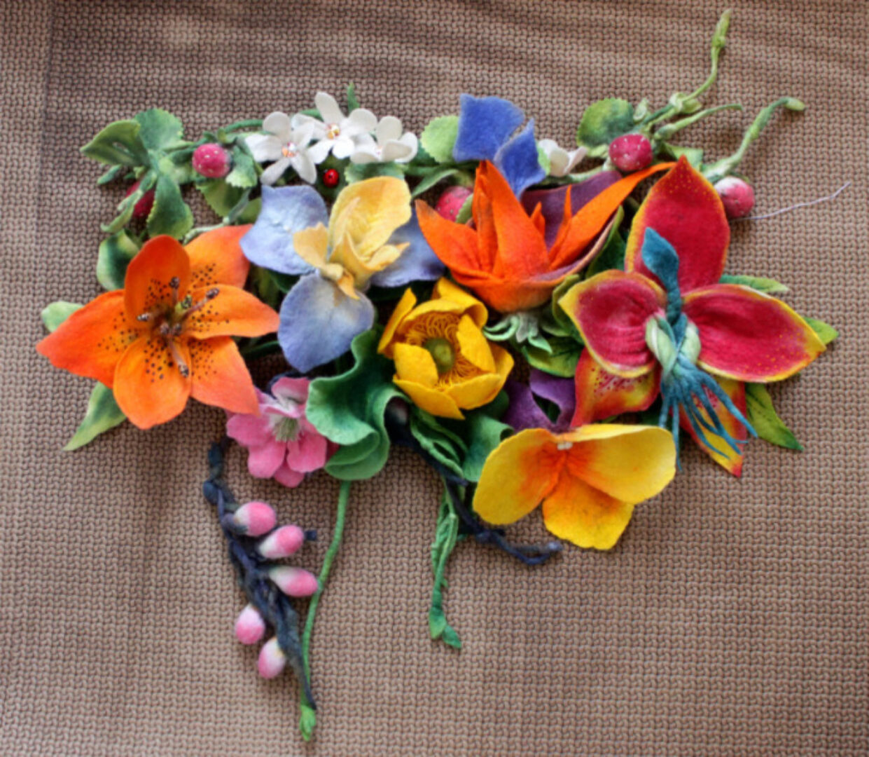 Цветы. Оригами из шерсти (Оксана Калинина)