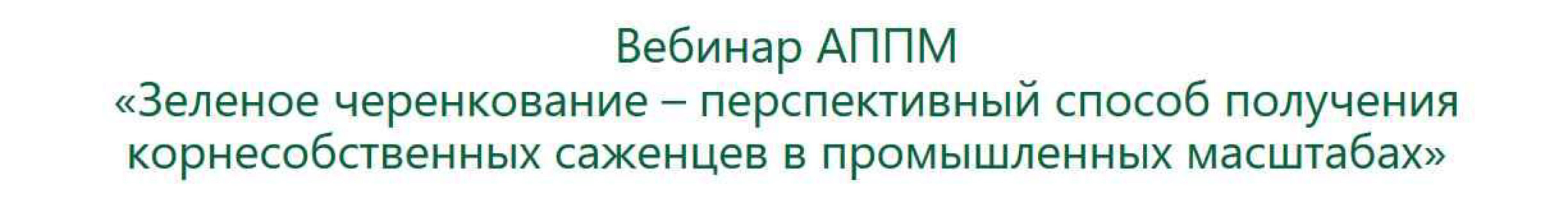 [АППМ] Зеленое черенкование перспективный способ получения корнесобственных саженцев (Ирина Окунева)