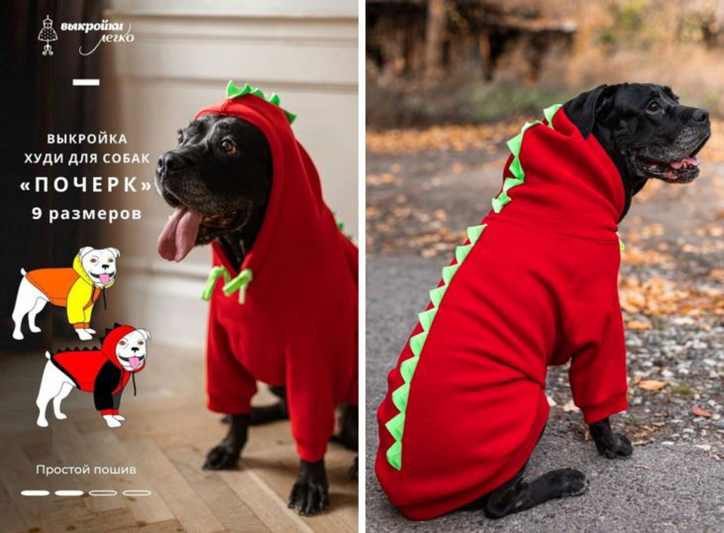 [patterneasy] Худи для собаки Почерк. Размер XS