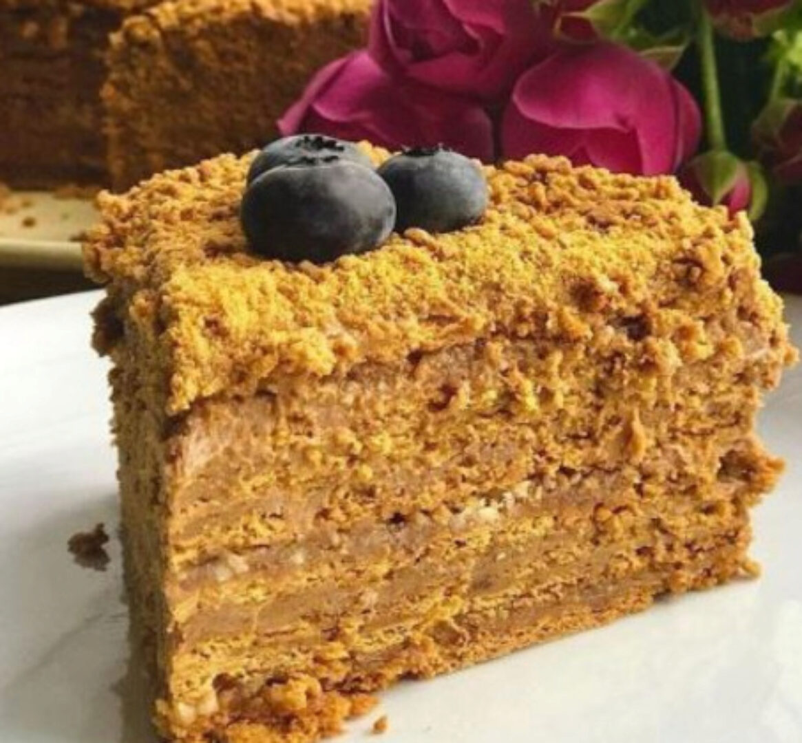 Постный веганский Грильяжный Медовик (Таня Сенкова)