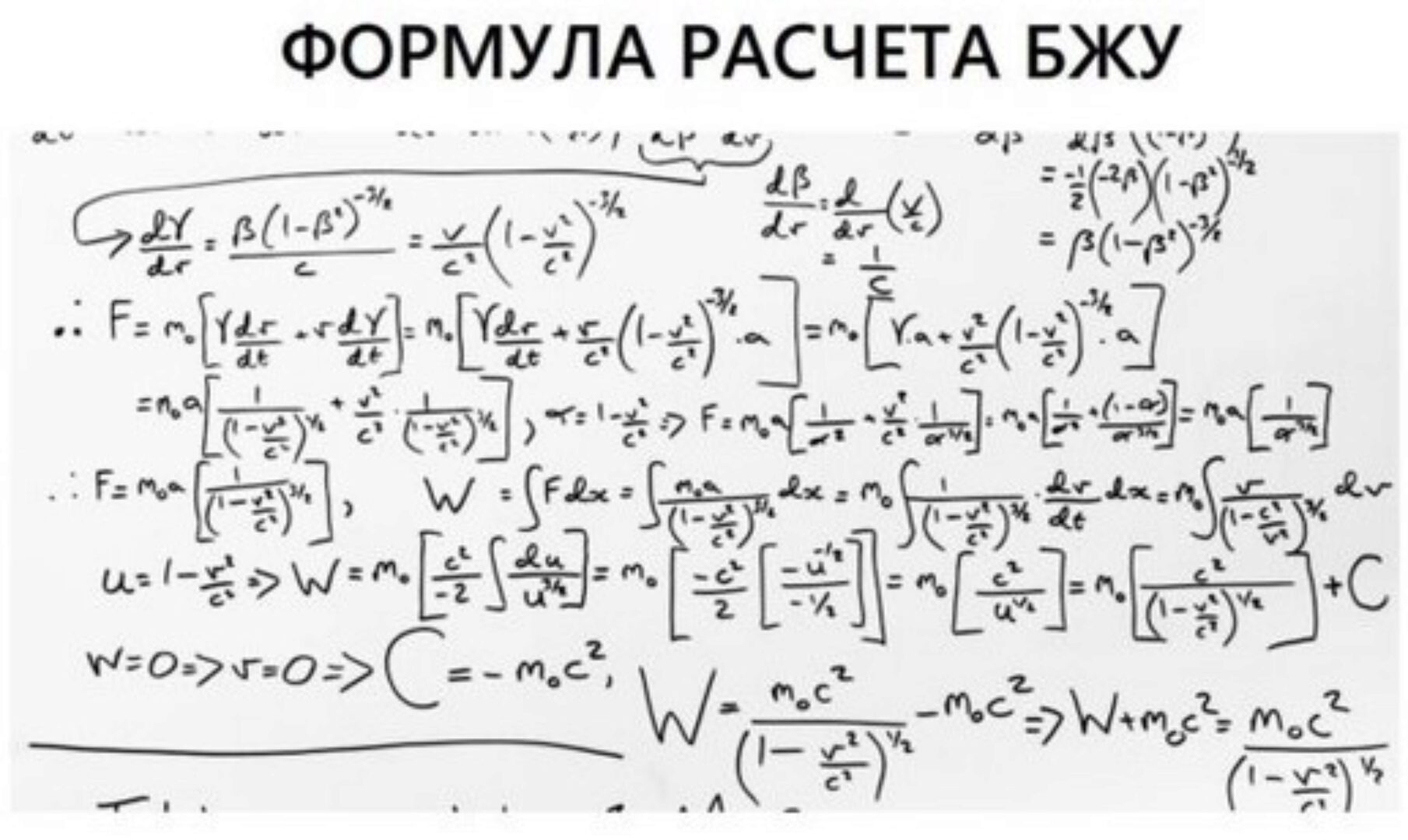 Формула расчета БЖУ (Данил Кабуров)