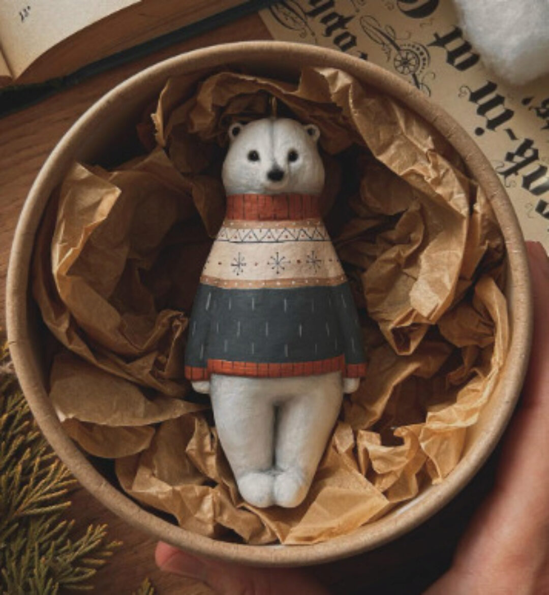 [cotton_toys_st] Белый мишка (Татьяна Коптева)