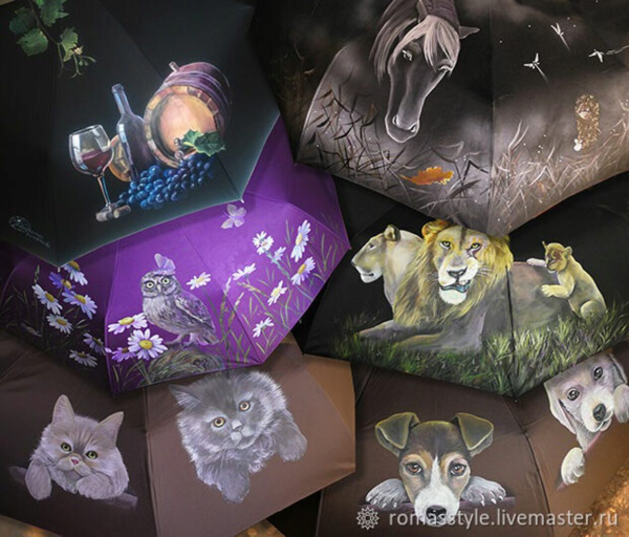 Видео курс по росписи Феерия зонтов. 6 мастер-классов (Юлия Ромас)