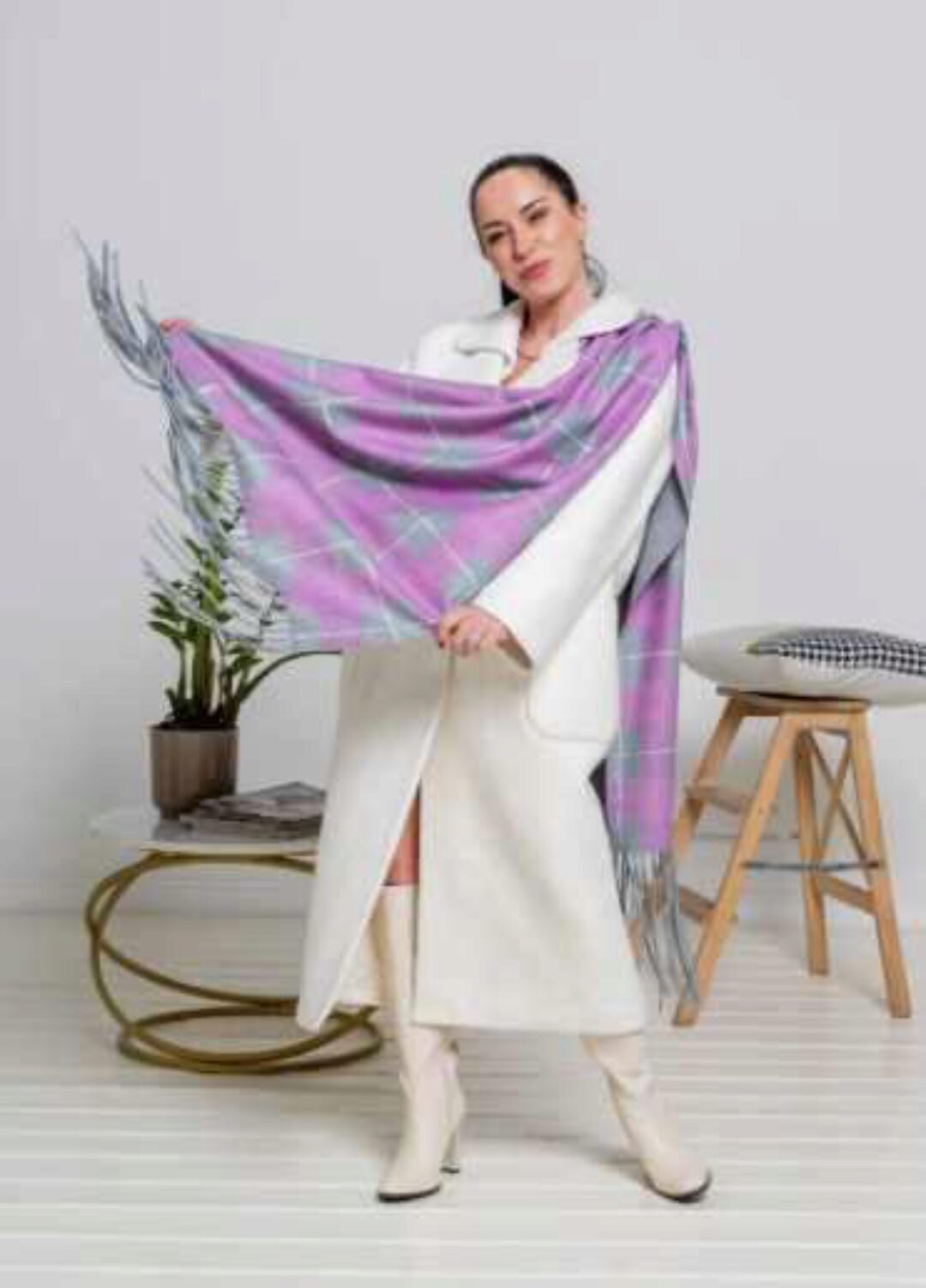 Палантин с орнаментом Тартан (Анна Федосеева)