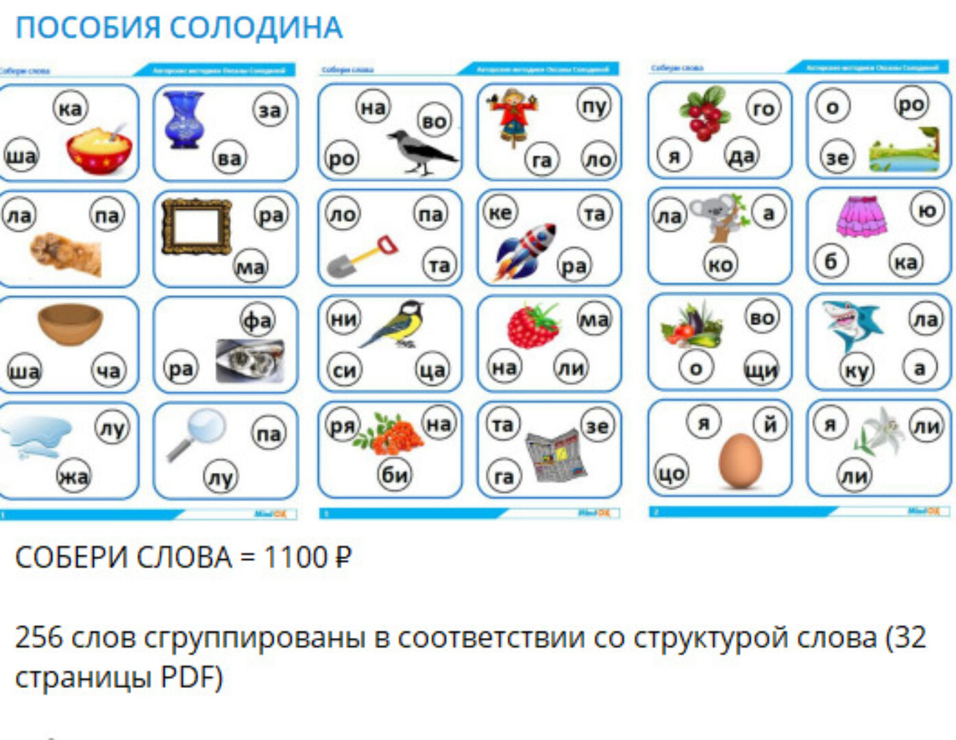 Собери слова. 256 слов (Оксана Солодина)