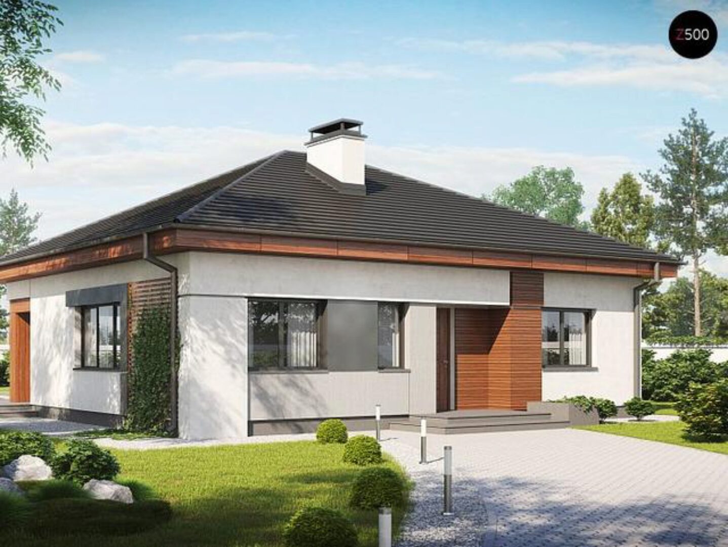 Проект стильного одноэтажного дома в классическом стиле Z273 (z500proekty)