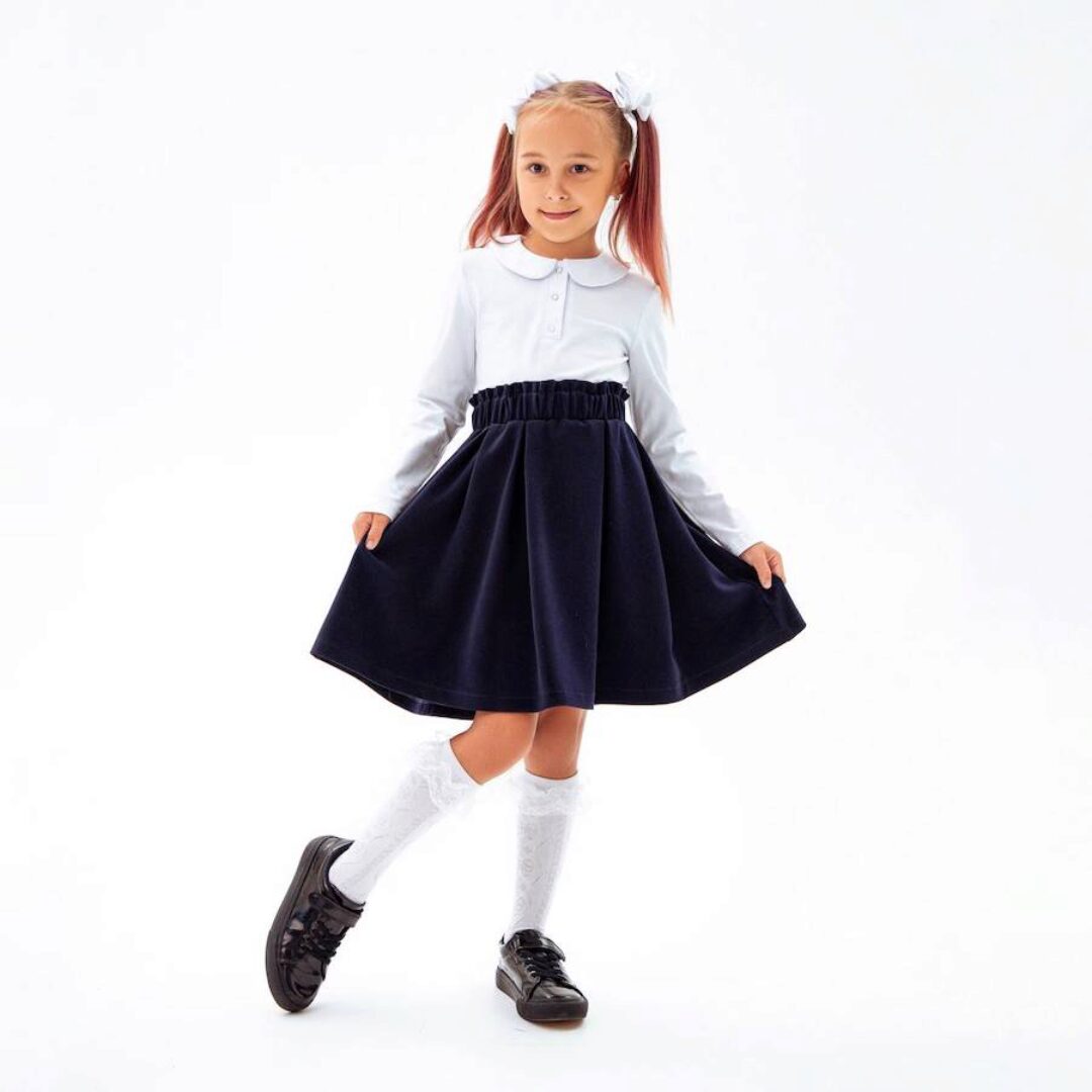 [Elina Patykova] Лонгслив Поло- девочки. Размеры 98-164 (Элина Патыкова)