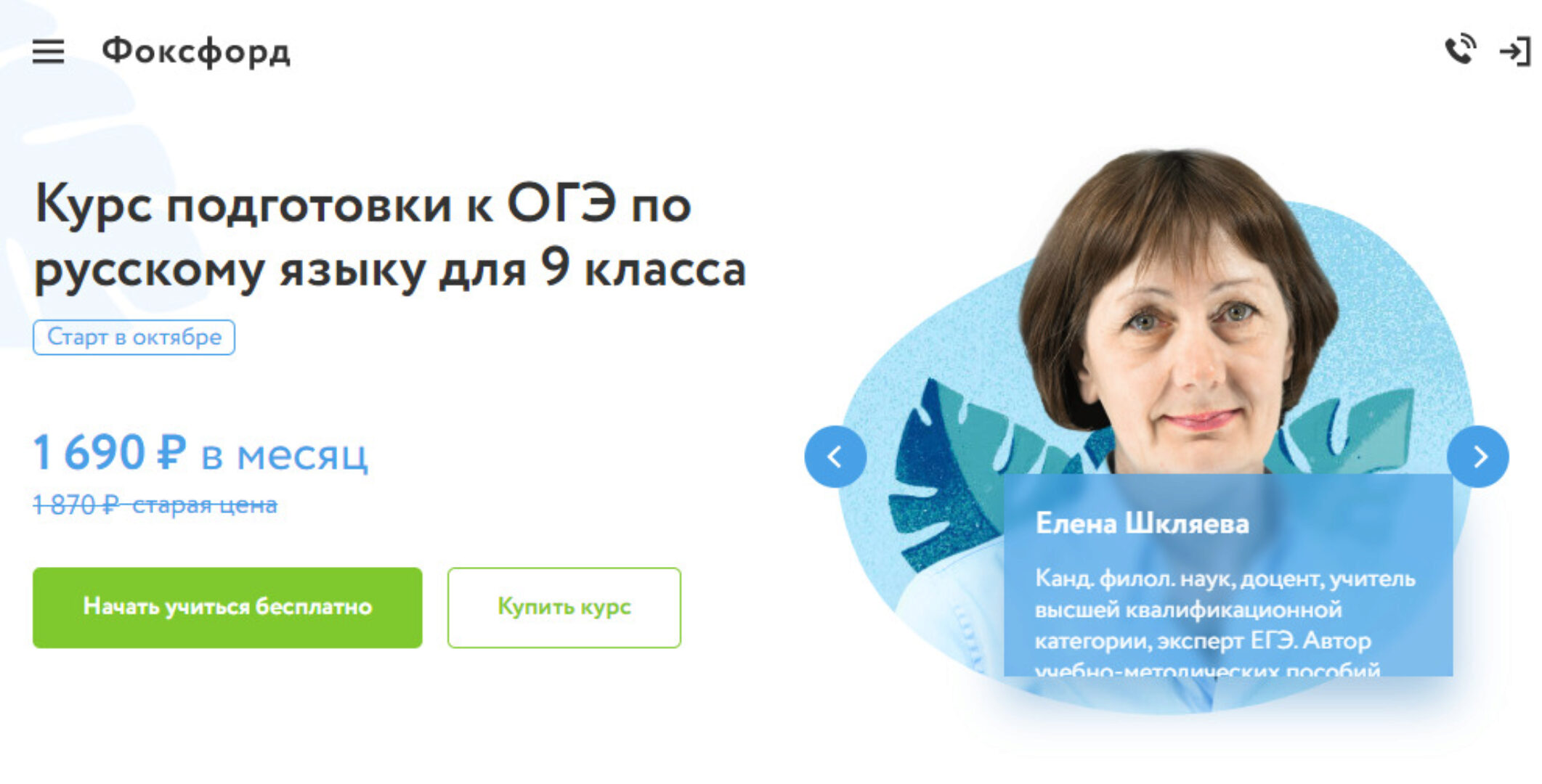 [Фоксфорд] Курс подготовки к тестовой части ОГЭ по русскому языку, 9 класс (Елена Шкляева)