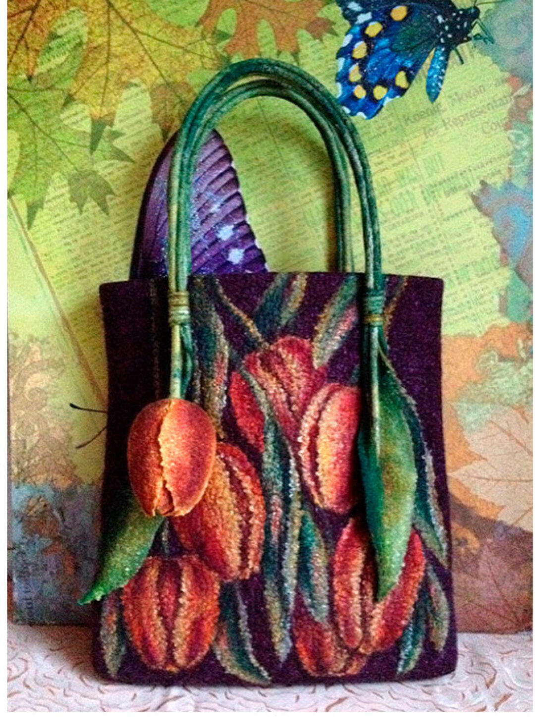 Сумка с живописным декором «Тюльпаны» (Светлана Фомина)