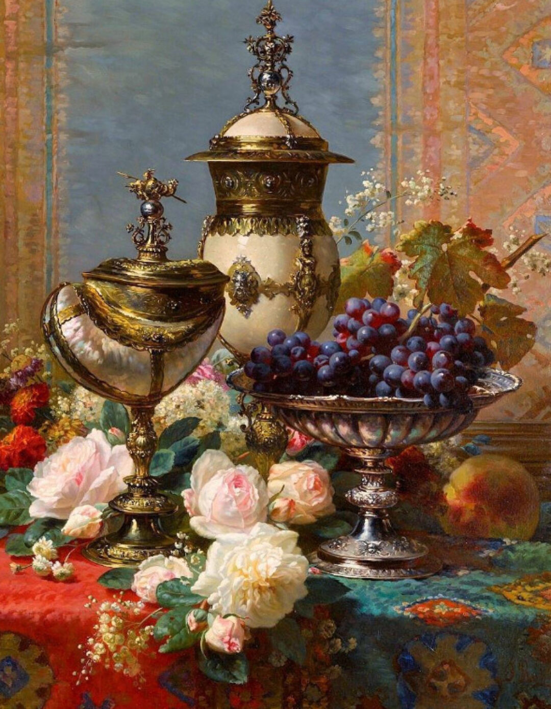 Путешествие к шедевру. Натюрморт с розами виноградом и раковиной наутилуса. Пакет Минимальный (Ольга Базанова)