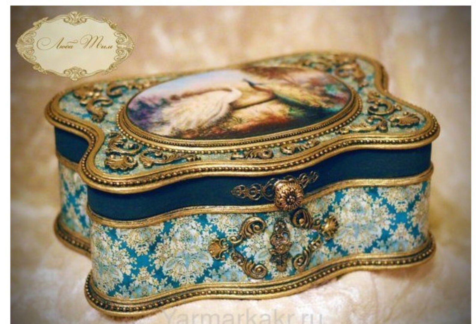 Изготовление шкатулки сложной формы и ее декупаж «Павлины» (Люба Тим)