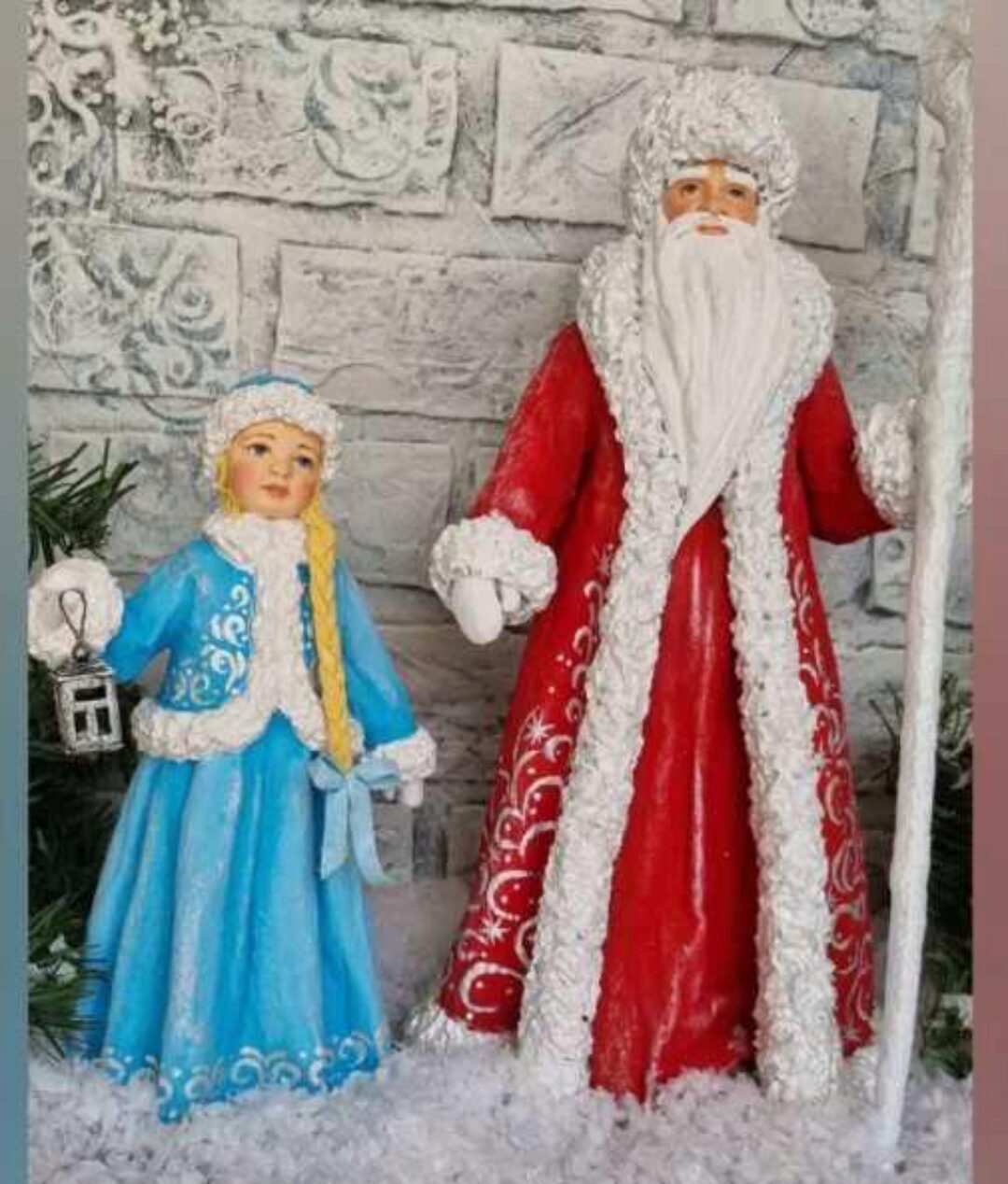 Мастер класс Дед Мороз и Снегурочка (elena_cotton_toys)