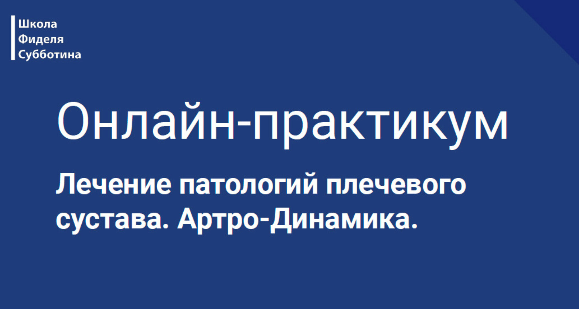 Лечение патологий плечевого сустава. Онлайн-практикум (Фидель Субботин)