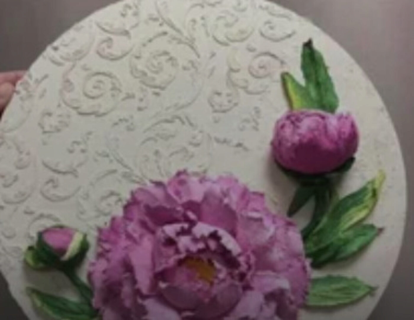 Скульптурная живопись Пион (yuliyabegman)