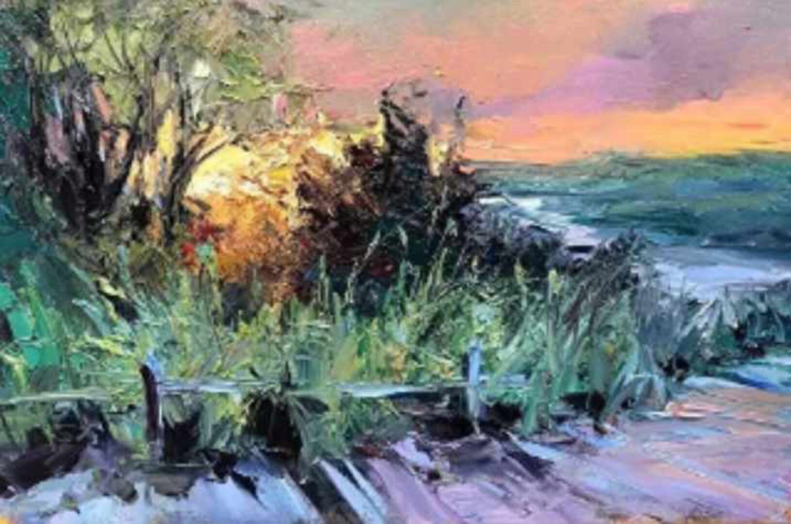 Закат за лесом (Анна Маратканова)