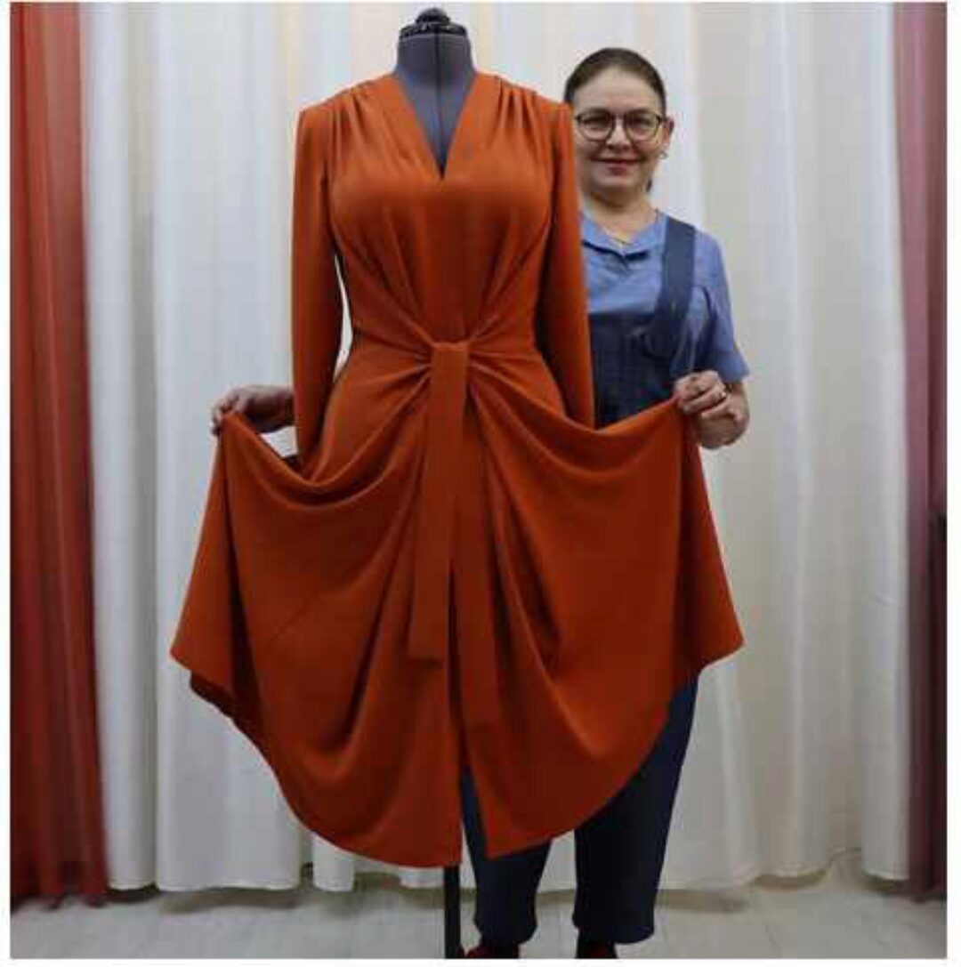 Шелковое платье Мила двойной запах. Тариф «1 версия» (Тамара Тимофеева)