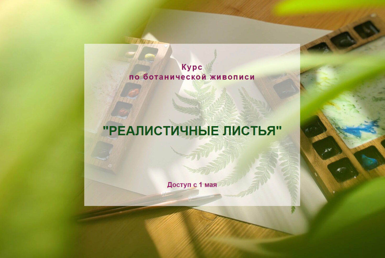Курс по ботанической живописи «Реалистичные листья». Тариф Без проверки (Нина Петровская)