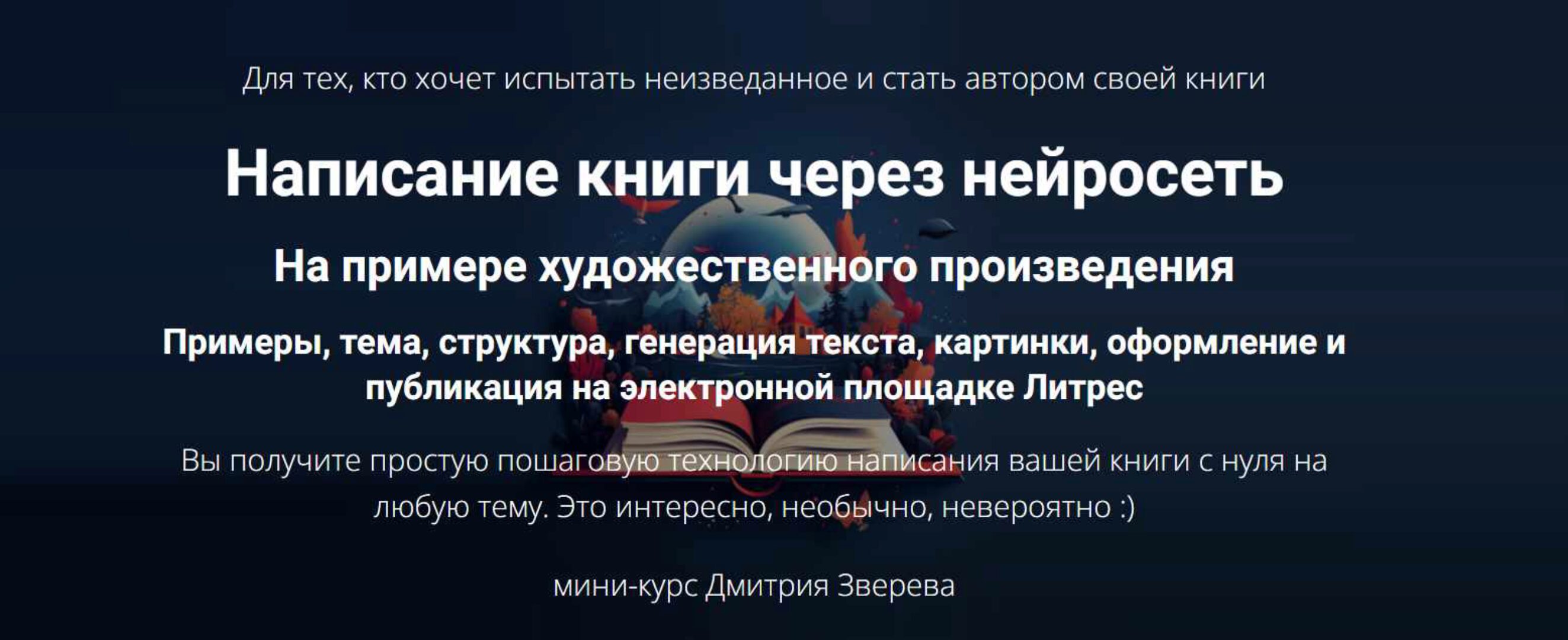 Написание книги через нейросеть. Тариф Мини-курс по написанию книги через нейросеть (Дмитрий Зверев)