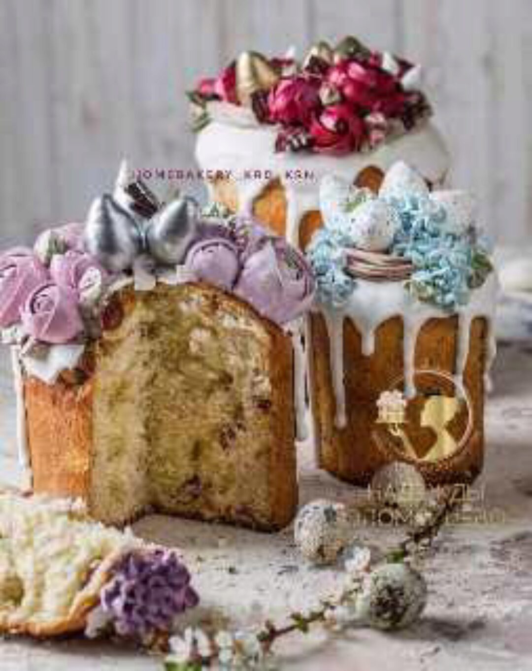 Кружевной кулич с декором 2 (Надежда Коломейцева)