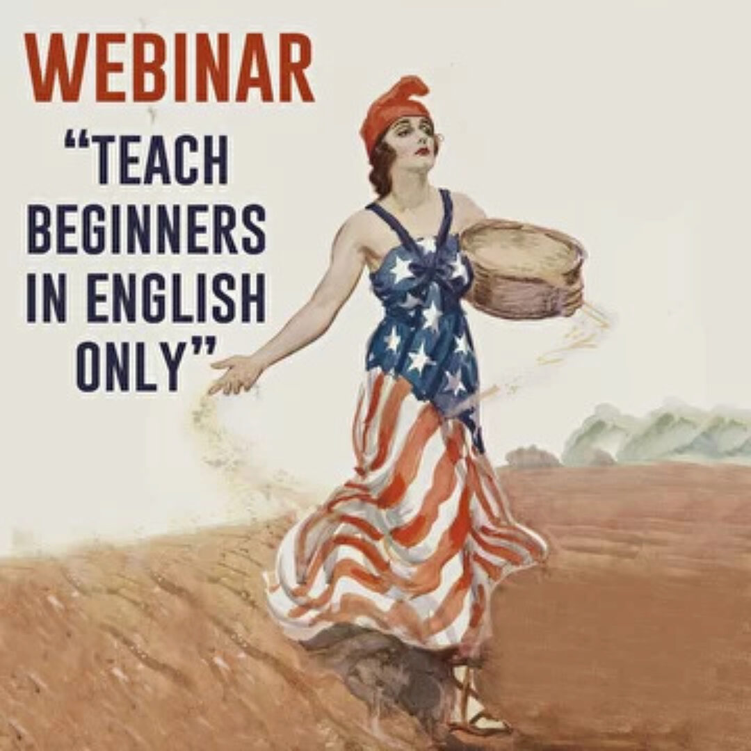 Teach beginners in English only.  Лайв+ Запись (Елена Сарнавская)