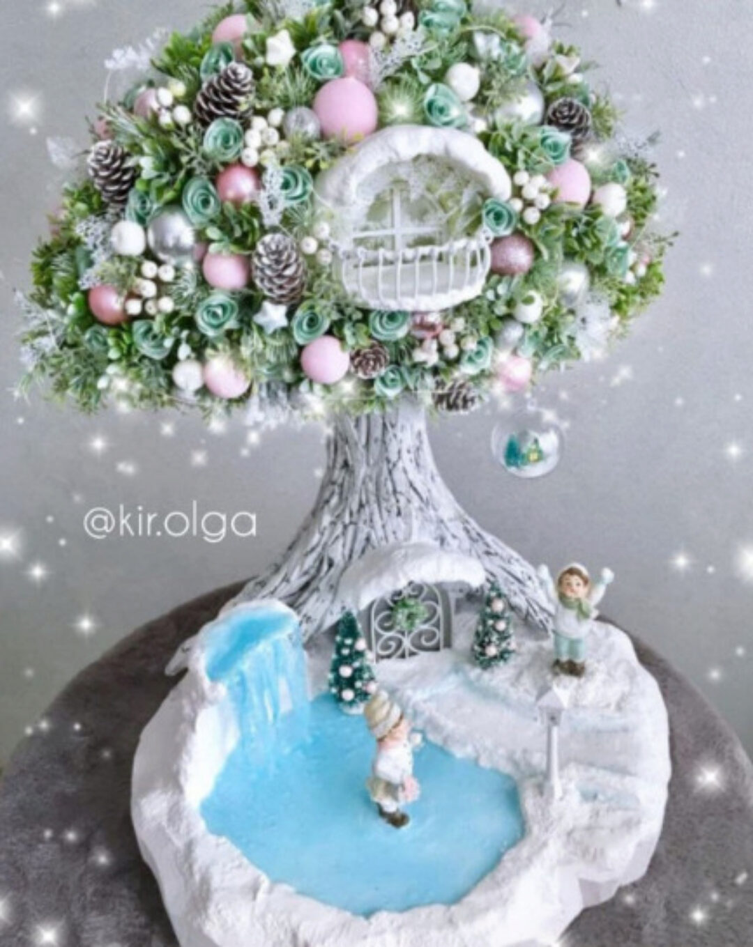 [Декор] Зимнее дерево с катком (handmade_olgakir)