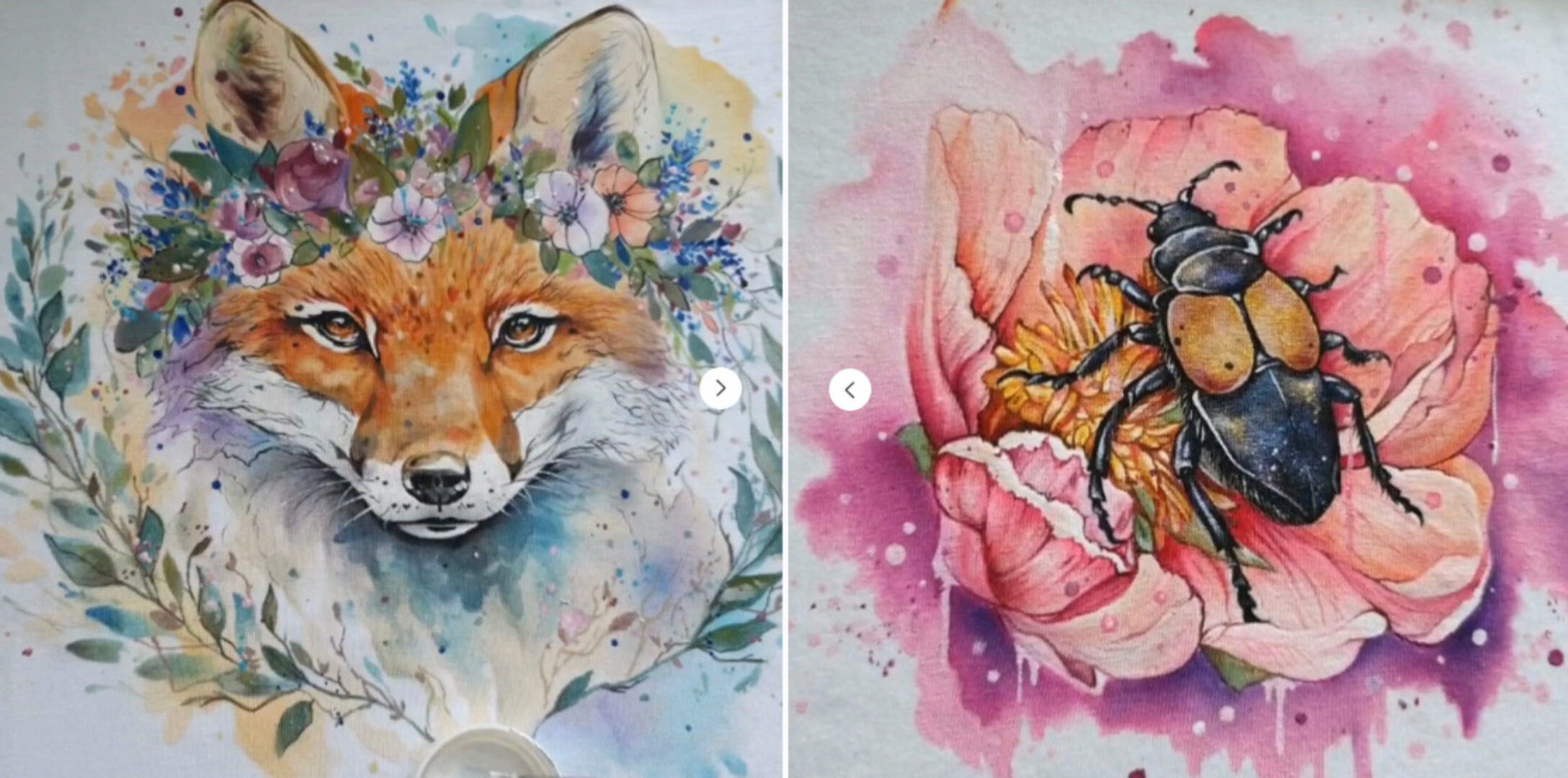 Лиса + жук акварель 2023 (Даша Лисенкова)