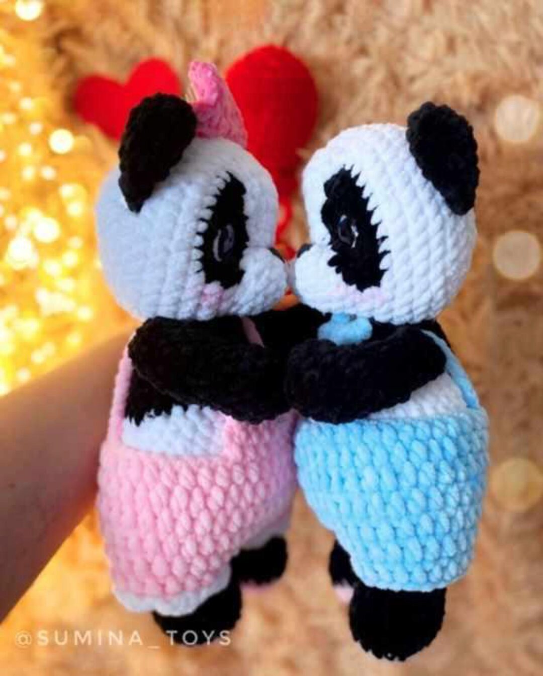 [Sumina_toys] Влюблённые пандики+наряды (Ирина Сумина)