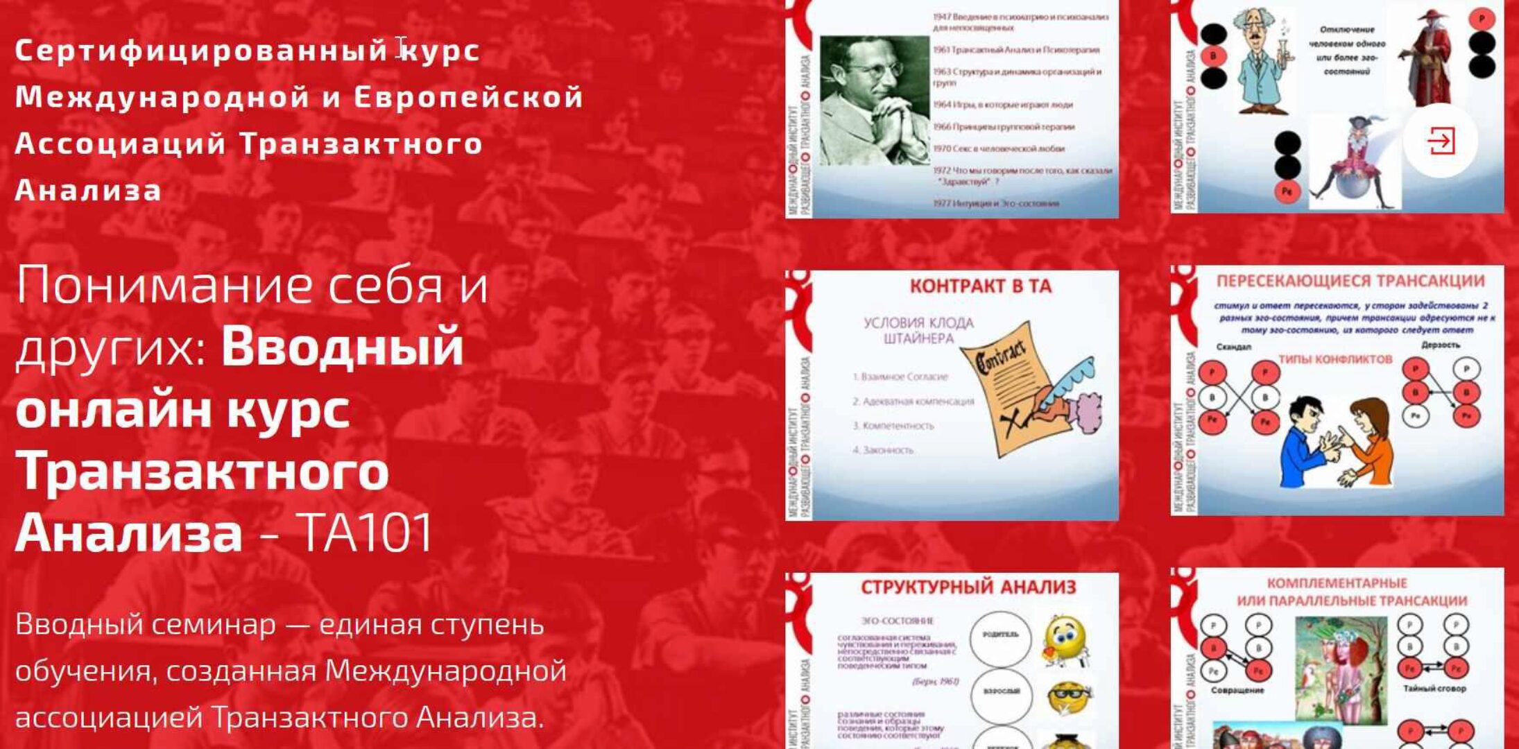 Вводный онлайн курс Транзактного Анализа - ТА101 (Алла Далит)