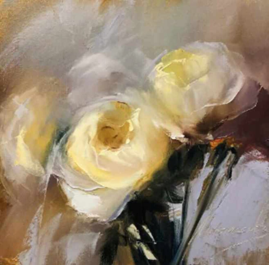 Белые розы пионовидные (Анна Маратканова)