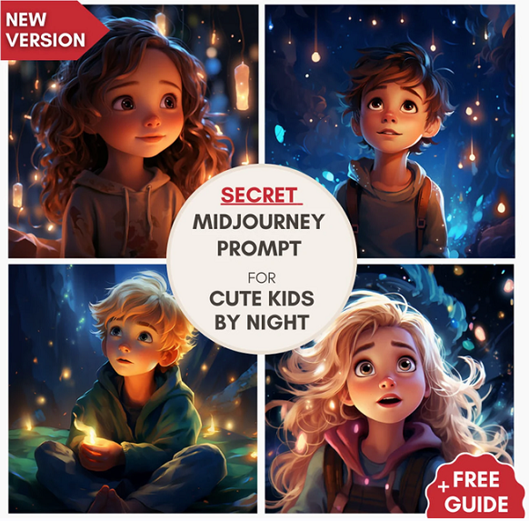 [InfinteArtDesigns] Милые светящиеся сказочные промпты Midjourney для детских книг игр и открыток