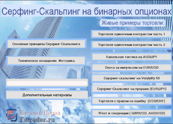 Серфинг-Скальпинг на бинарных опционах, 2016 (Виталий Попов)