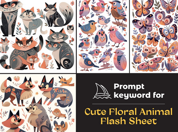 [PixelGeniusArt] Профессиональные промпты для создания цветочных стикеров с животными