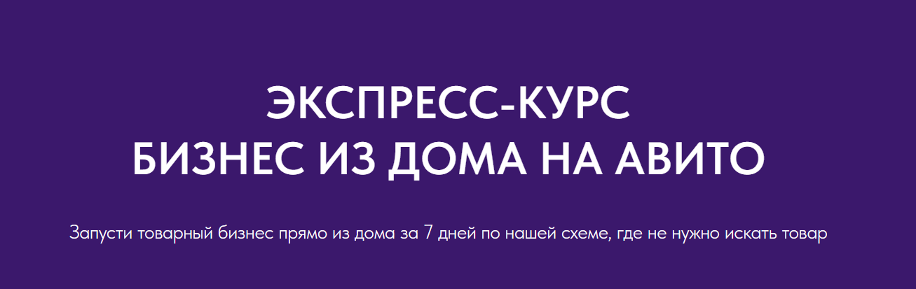 Экспресс курс Бизнес из дома на Авито (Виктория Синицына, Валерия Кидинова)