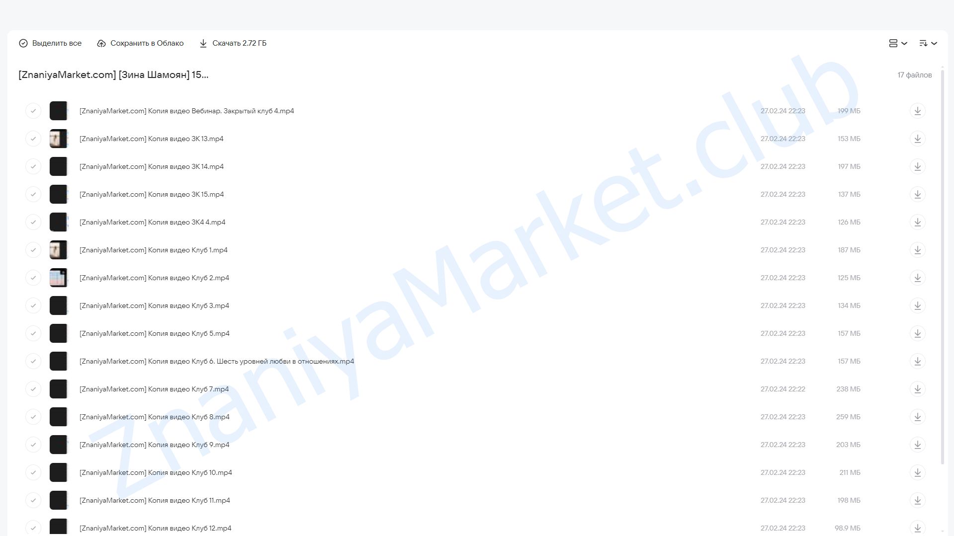 15 вебинаров Закрытого клуба. 1,2,3 сезон (Зина Шамоян) облако mail, фото 2 из 2.