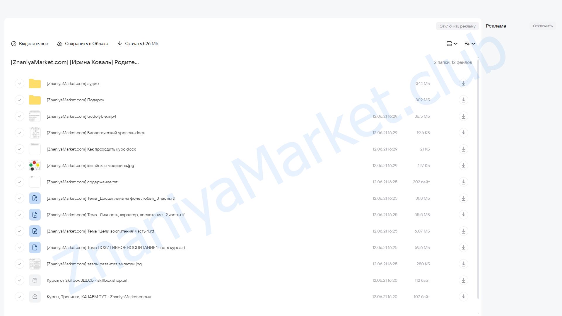 Родительство и воспитание Блок 1 (Ирина Коваль) облако mail, фото 2 из 2.