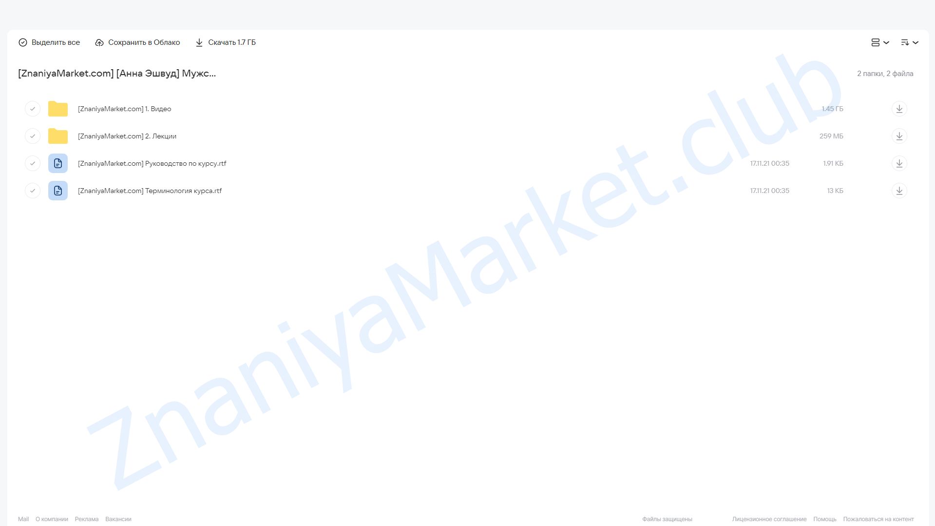 Мужской фундаментальный курс - модель (Анна Эшвуд) облако mail, фото 2 из 2.