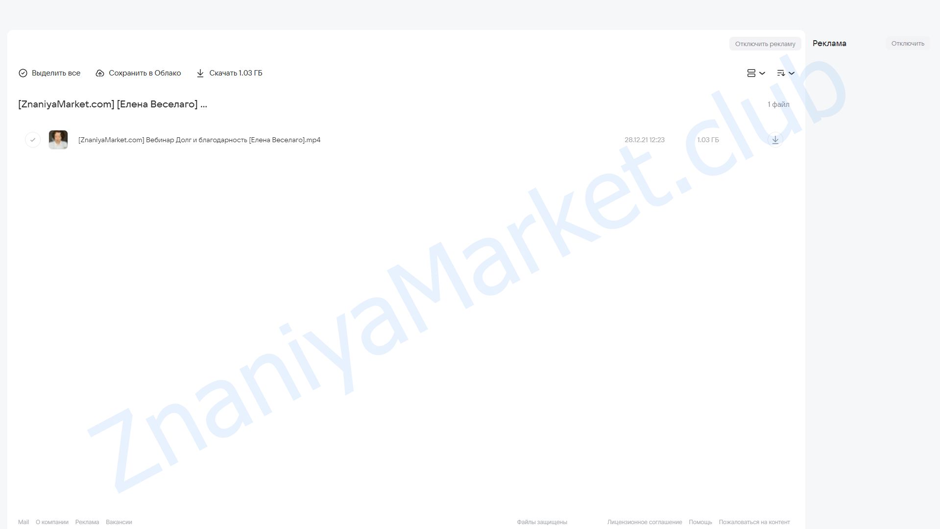 Долг и благодарность (Елена Веселаго) облако mail, фото 2 из 2.